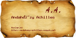 Andaházy Achilles névjegykártya